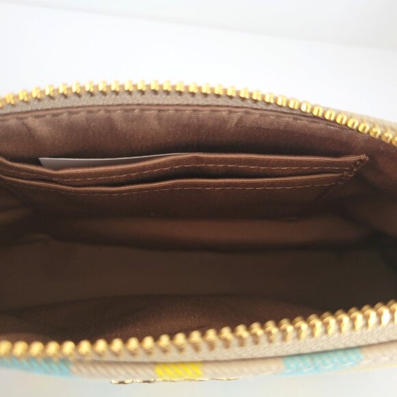 Coach CBK65 Nolita 19 Plaid Canvas Leather Small Handbag Clutch Bright Maize - Picture 8 of 8